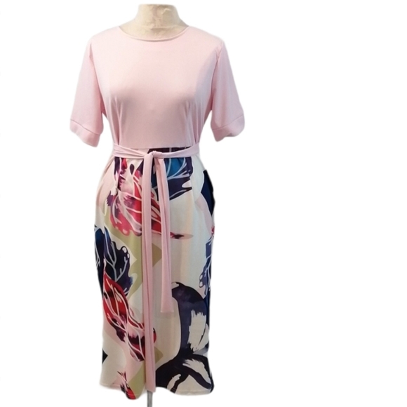 KISSMODA Women's Bodycon Elegant Pencil Dress With Belt Large - Picture 9 of 13